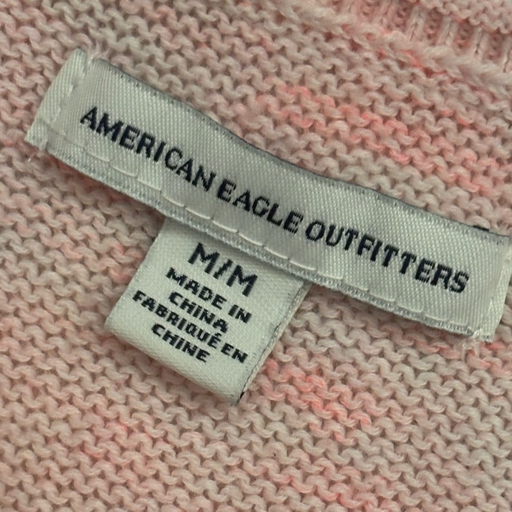 American Eagle Outfitters Pink Marbled dolman-sleeve lightweight crop sweater M - Picture 3 of 5